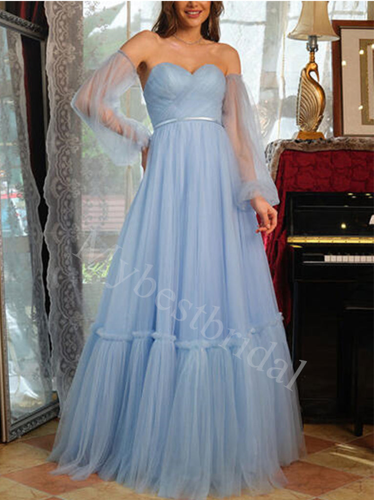 Elegant Sweetheart Long sleeveles A-line Prom Dresses,PDS0892
