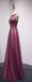 Spring Open Back Long Tulle A-Line Formal Prom Dress  With Belt,Evening Dresses,PDY0189