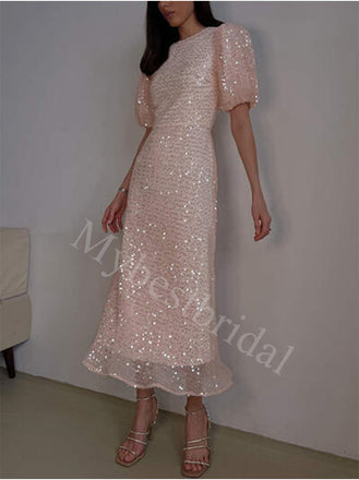 Elegant Strapless Half-sleeves A-line Prom Dresses,PDS0894