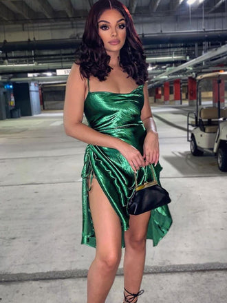 Spaghetti Strap Simple Short Homecoming Dresses, HDS0053