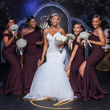 Sexy One-shoudler Mermaid Long Bridesmaid Dresses Online, BDS0157