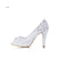 Lace Fish Toe White High Heels Wedding Bridal Shoes, SY0121