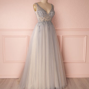 V-Neck Beading Spaghetti Strap  Prom Dresses ,Evening Dresses  Party Dress, PDY0166