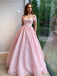 Charming Off-shoulder A-line Lace Simple Long Prom Dresses, PDS0226