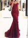 Sweetheart Off-the-Shoulder Beaded Burgundy Tulle Prom Dresses,Cheap Prom Dresses,PDY0476