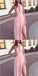 V-neck High Neck  Pink Tulle Long Prom Dresses ,Cheap Prom Dresses,PDY0444
