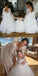 A-line V-back White Tulle Flower Girl Dresses,Cheap Flower Girl Dresses ,FGY0248