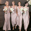 Chiffon Straps Dusty Pink Long Cheap Bridesmaid Dresses Online, WGY0268