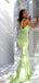 Simple Halter Mermaid Sleeveless Long Prom Dresses Online, PDS0163