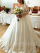 Elegant V-neck Long sleeves A-line Lace applique Wedding Dresses,WDY0314