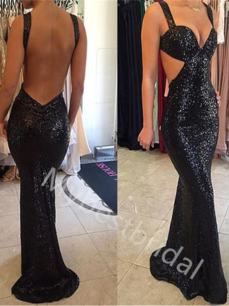 Sexy Sweetheart Sleeveless Open back Mermaid Prom Dresses,PDS0742