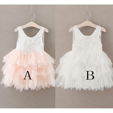 Pink Open Back Lace Flower Girl Dresses ,Cheap Tulle Toddler Flower Girl Dresses,FGY0202