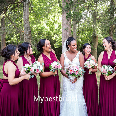 Mismatched Halter A-line Elegant Simple Long Bridesmaid Dressess, BDS0272