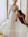 Elegant Sweetheart Long sleeves A-line Lace applique Wedding Dresses,WDY0324