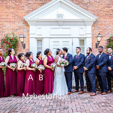 Mismatched Halter A-line Elegant Simple Long Bridesmaid Dressess, BDS0272