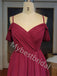 Elegant Off shoulder Sweetheart A-line Prom Dresses,PDS0774