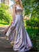 Elegant V-neck Sleeveless A-line Evening Gowns Prom Dresses,PDS1003