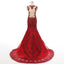 Red Tulle Lace Rhinestone Luxury Real Made Long Prom Dresses, BG0078