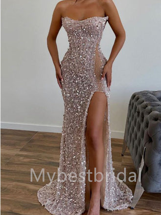 Sexy Sweetheart Side slit Mermaid Prom Dresses, PDS0450
