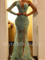 Elegant One shoulder Side slit Mermaid Prom Dresses,PDS0556