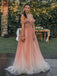 Sexy Off-shoulder A-line Tulle Long Prom Dresses, PDS0184