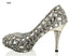 Sparkly Crystal High Heels Pointed Toe Rhinestone Wedding Bridal Shoes, SY0135