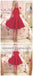 Short Sleeves Simple Cheap Short Red Homecoming Dresses Online, BDY0332