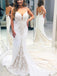 Sexy V-neck Sleeveless Mermaid Lace applique Wedding Dresses,WDY0332