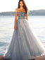 Newest Straight A-line Tulle Long Prom Dresses PDS0308