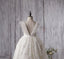 Ivory Cute Lace Tulle Flower Girl Dresses, V-back Cap Sleeve Little Girl Dresses, FGY0134