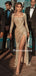 Simple Mermaid Long Sleeve Side Slit Open Back Prom Dresses PDS0300