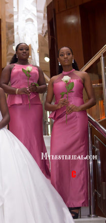 Newest Halter Mismatched Mermaid Long Bridesmaid Dresses Online, BDS0159