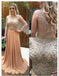 Sparkle Rhinestone Beaded Long A-line Chiffon Prom Dresses, BG0080