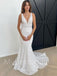 Simple Sexy V-neck Mermaid Pretty Wedding Dresses, WDY0201