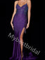 Sexy V-neck Sleeveless Side slit Mermaid Prom Dresses,PDS0745