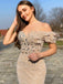 Elegant Off-shoulder Sweetheart Sleeveless Mermaid Prom Dresses , PDS0338