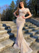Elegant Off-shoulder Sweetheart Sleeveless Mermaid Prom Dresses , PDS0338