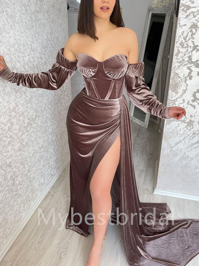 Sexy Sweetheart Side slit Mermaid Prom Dresses, PDS0455