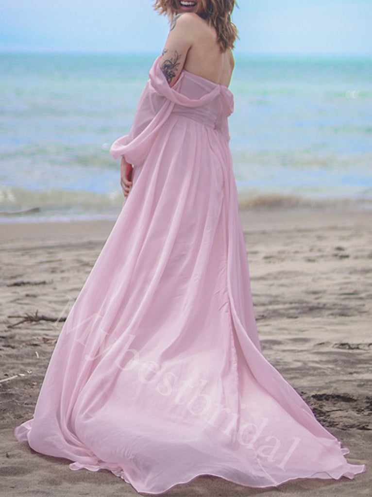 Elegant Strapless Off-shoulder A-line Prom Dresses,PDS0927