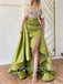 Elegant Square Side slit A-line Prom Dresses , PDS0379