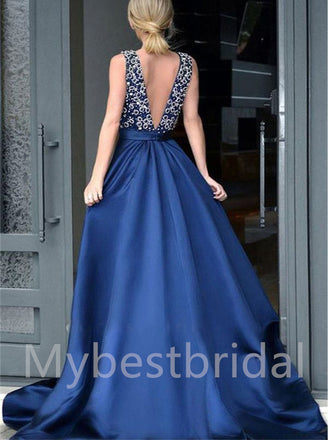 Elegant V-neck  Sleeveless A-line Prom Dresses,PDS0570