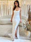 Affordable Spaghetti Straps Unique Side Slit Wedding Dresses Online, WDY0361