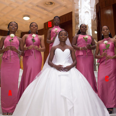 Newest Halter Mismatched Mermaid Long Bridesmaid Dresses Online, BDS0159