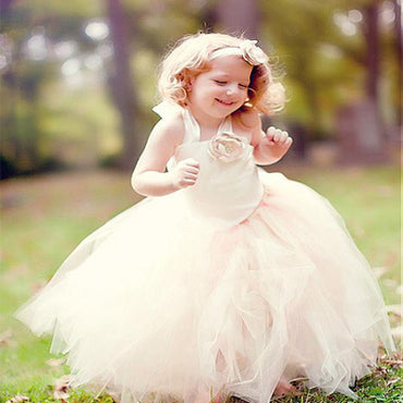 Lovely Pink Tulle Flower Girl Dresses With Handmade Flowers ,Cheap Flower Girl Dresses ,FGY0170