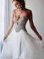 A-Line Sweetheart Floor Length White Chiffon Long Prom Dress,Cheap Prom Dresses,PDY0536