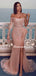 Simple One-shoulder Mermaid Sequin Side Slit Long Prom Dresses Online, PDS0219