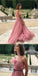 A-line Sleeveless Pink Tulle Evening Dresses ,Cheap Prom Dresses,PDY0579
