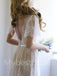 Sexy V-neck Cap-sleeves A-line Lace applique Wedding Dresses,WDY0310