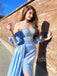 Elegant Sweetheart Off-shoulder Side slit A-line Prom Dresses , PDS0354
