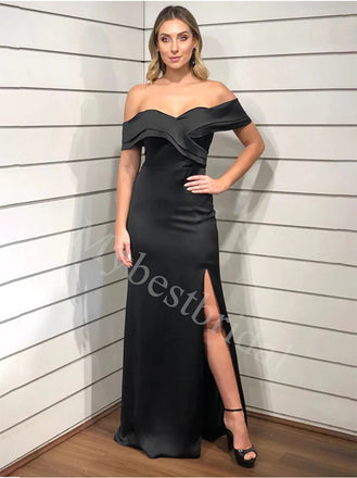 Sexy Off shoulder Side slit Mermaid Prom Dresses,PDS0909